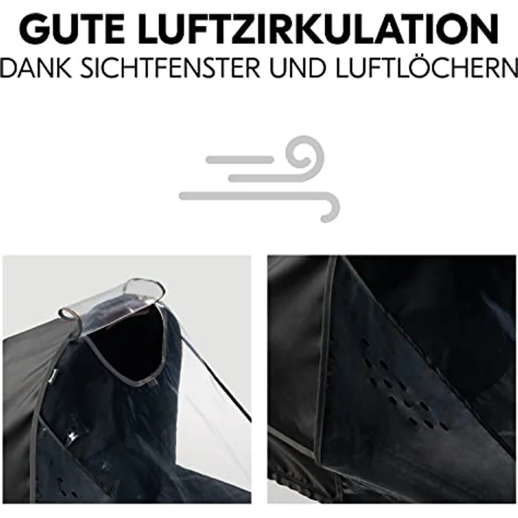 Hauck Universal Regenschutz Kinderwagen Babywanne, Reflektierende Umrandung, Kontakt-Fenster, Gute Luftzirkulation, Einfache Befestigung, Kompatibel mit hauck Runner Serie, Transparent – Bild 5