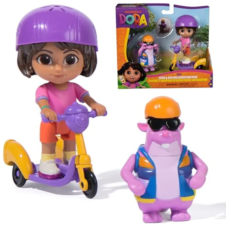 DORA Abenteuer Pack mit Eichhörnchen Tico, Mini-Spielset mit 2 Figuren (ca. 9 cm) und Roller für fantasievolles Spielen, für Kinder ab 3 Jahren – Bild 1