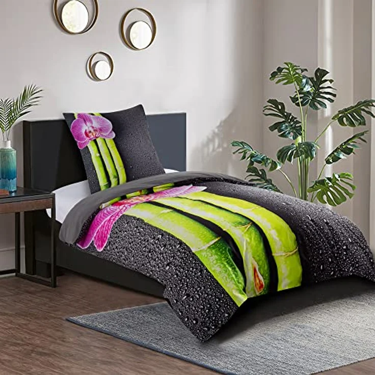 Sanilo® Bettwäsche 135x200 cm, 100% feinste Baumwolle, Oeko-TEX Zertifiziert, Wendebettwäsche, Kinderbettwäschen - 2-teilig (Asia, 2-teilig 135x200 cm) – Bild 2
