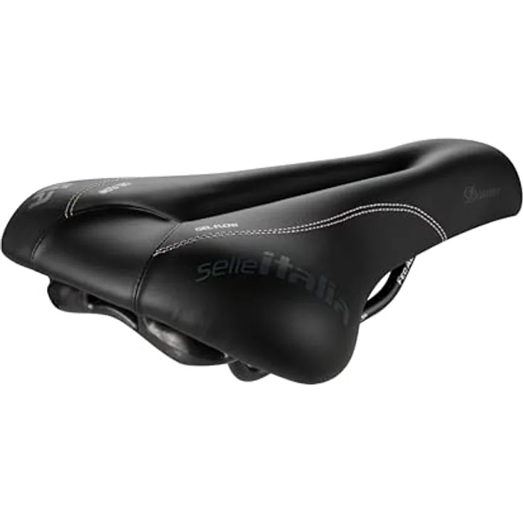 Selle Italia DONNA Sattel schwarz - L2, Fahrradsattel mit Eisen-Kohlenstoff-Legierung und Duro-Tek Bezug