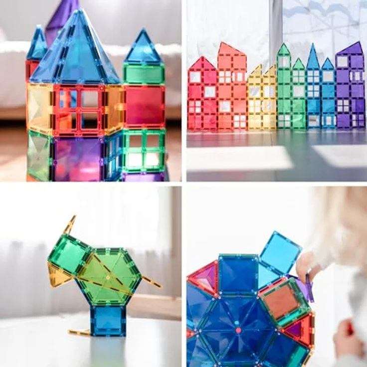 Connetix Rainbow Mega Pack Magnetbausteine, 212 Teile, Regenbogenfarben, pädagogisches Lernspiel – Bild 5