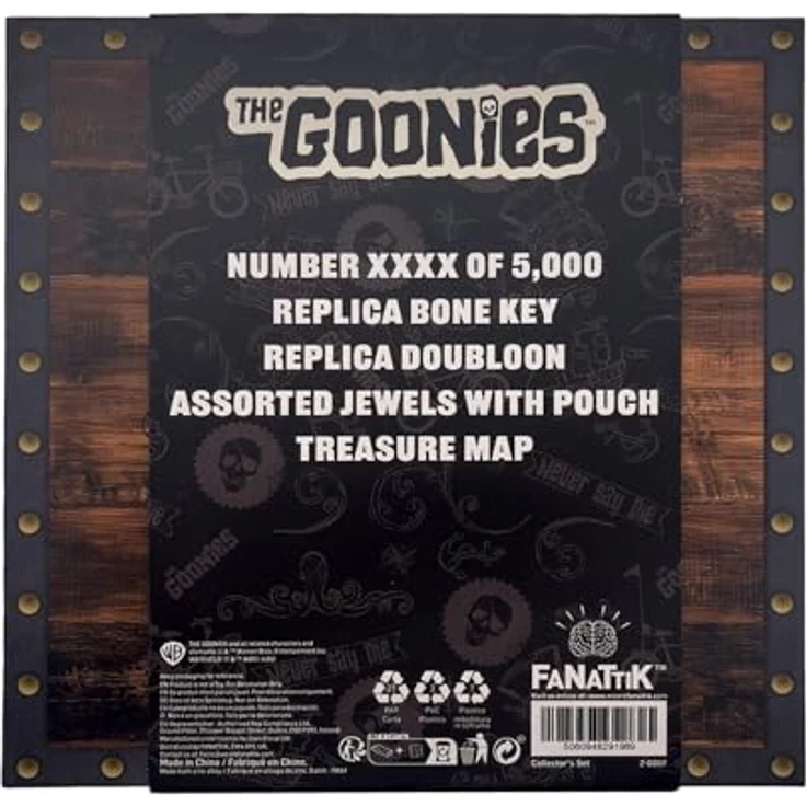 Fanatic Die Goonies Replik Treasure Set Limited Edition, 1985 Stücke, mit Metallknochen-Schlüssel, Doubloon, Piratenschatzschmuck und Schatzkarte – Bild 8