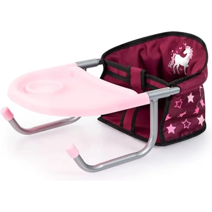 Bayer Design 65823AA Tischsitz für Puppen, Zubehör, Sitz für Puppen bis 46 cm, Bordeaux Unicorn