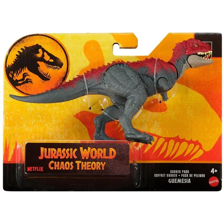 Mattel Jurassic World JCL51, Dinosaurier Guemesia aus der Gefährlichen Herden-Kollektion, bewegliche Gelenke, 20 cm, mehrfarbig