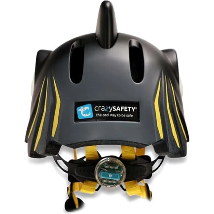 Crazy Safety Kinder Fahrradhelm 3D Tierhelm, verstellbar und leicht, für Kinder 2-7 Jahre, 49-55 cm, mit LED-Rücklicht, Hai Schwarz – Bild 4