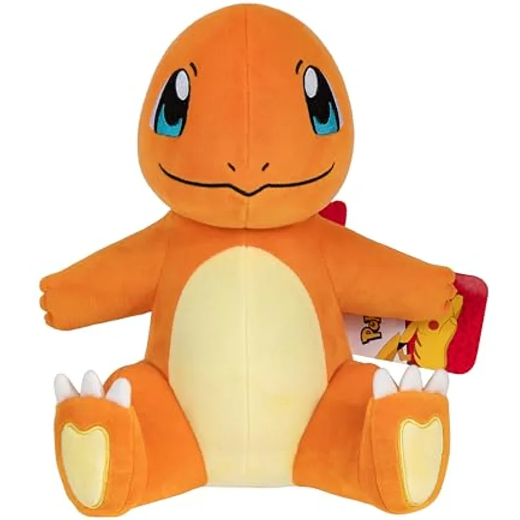 Bizak Pokémon Plüschtier Charmander, 30 cm, offizielles Lizenzprodukt aus weichem Material für Kinder, ideal zum Kuscheln und Spielen