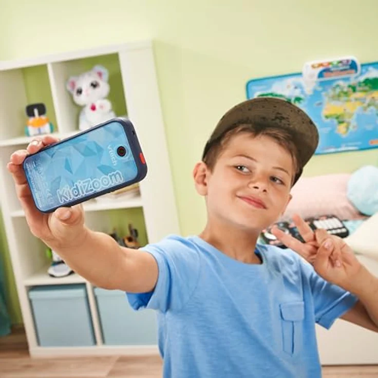 VTech KidiZoom Snap Touch, Kinderkamera mit 5 MP Dual-Kamera, 2,4-Zoll-Touchscreen, blau mit Tasche – Bild 7
