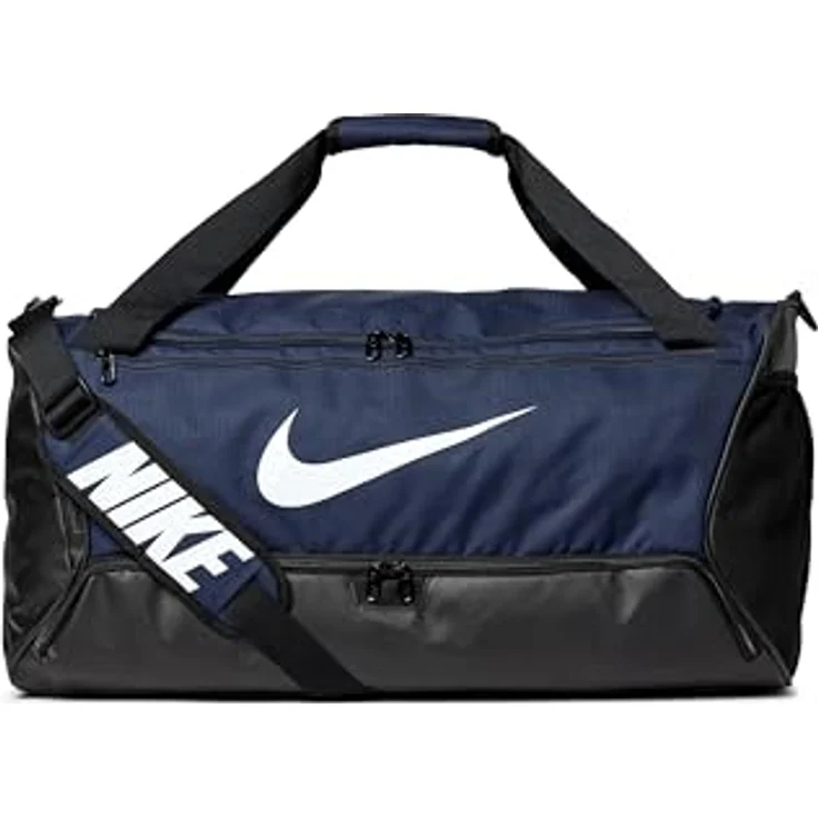 Nike Sporttasche NK BRSLA M DUFF - 9.5 (60L) MIDNIGHT NAVY/BLACK/WHITE, strapazierfähige Kindersporttasche mit separatem Schuhfach – Bild 2