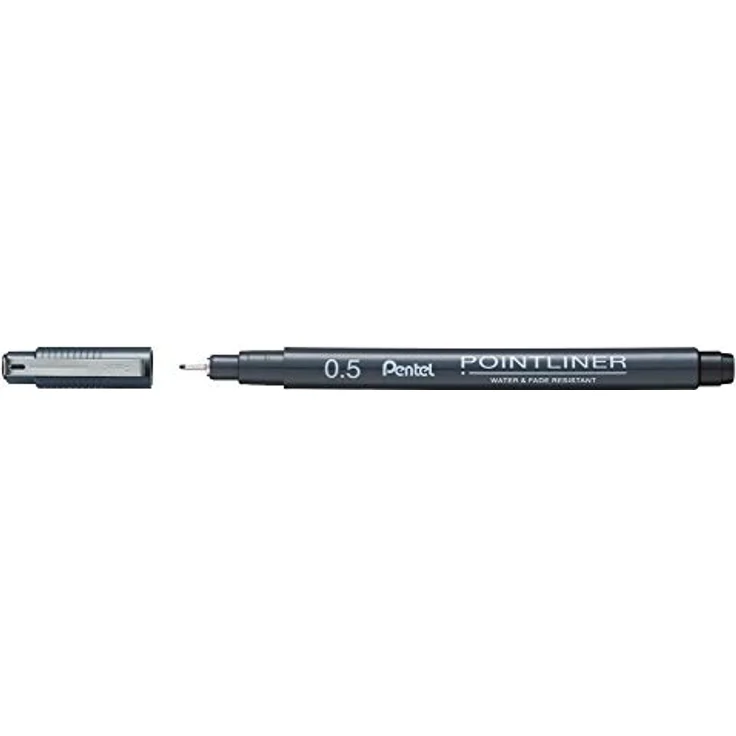 Pentel Pointliner Fineliner-Set schwarz, 5 Spitzenbreiten von 0,05 bis 0,8 mm, wasserfest, ideal zum Zeichnen und Schreiben – Bild 5