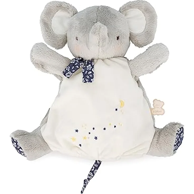 KALOO - Kleine Lieder – Schmusetuch Elefant grau – Schmusetuch Baby – Plüsch Handpuppe 24 cm – Erlebnisspiel – ab Geburt, K210004