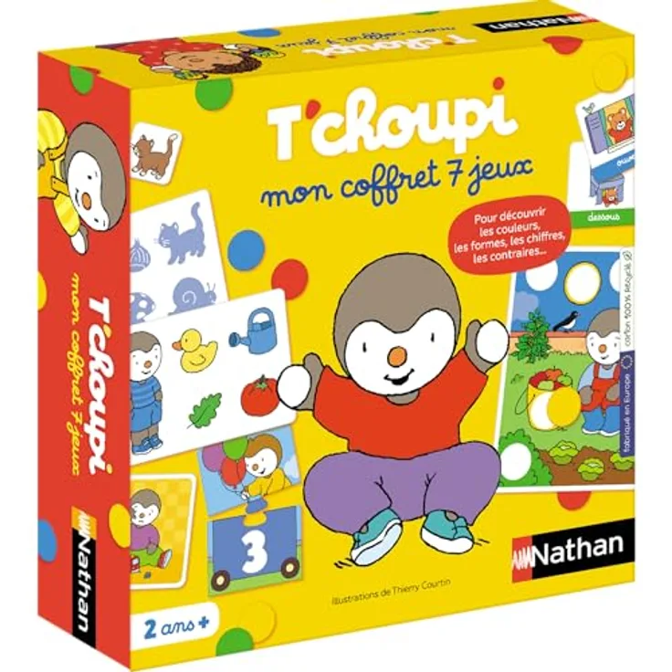 Nathan Mon coffret éducatif T'choupi, Lernspielesammlung mit 7 Spielen für Kinder, Französisch