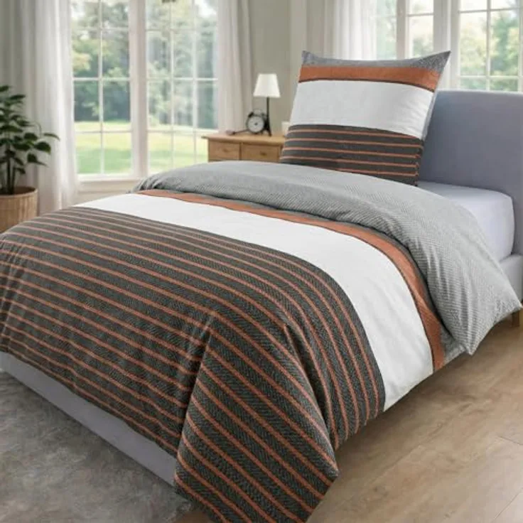 MALIKA Bettwäsche Set 155x220 cm, Renforcé-Baumwolle, Allergikerfreundlich, Oeko-TEX, elegantes Rot, mit Reißverschluss