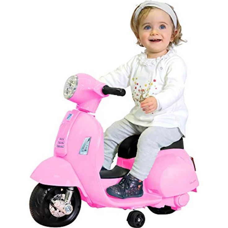 TURBO CHALLENGE Vespa GTS, Elektrischer Roller in Rosa, mit Gaspedal, Beleuchtung und Sound, max. 25 kg, wiederaufladbare Batterien, geeignet für Kinder ab 24 Monaten – Bild 2