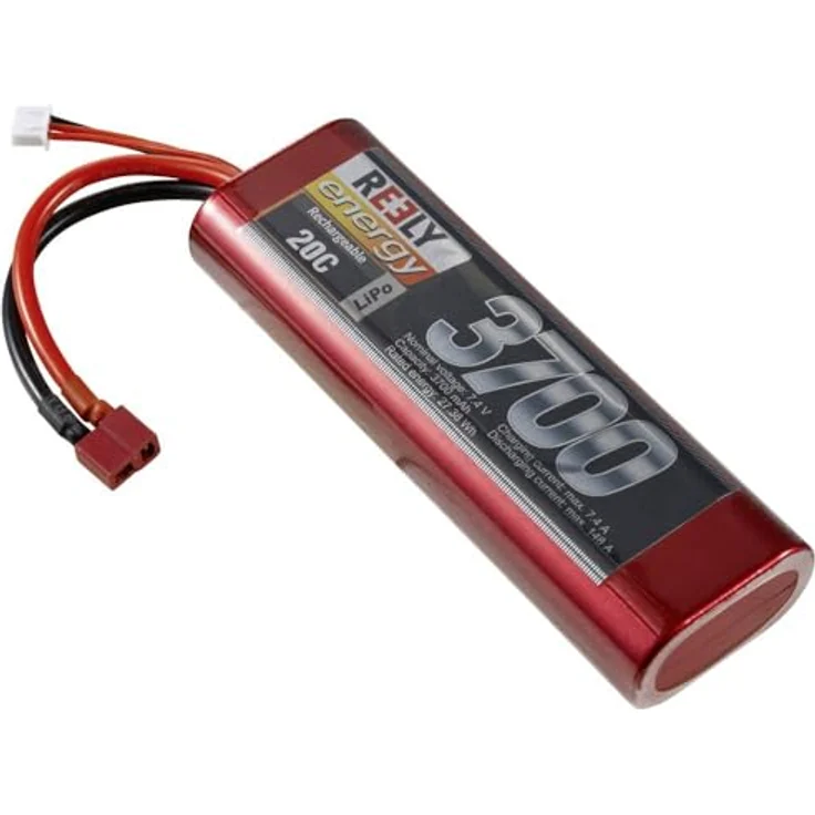 Reely Modellbau-Akkupack (LiPo) 7.4 V 3700 mAh, 2 Zellen, 20 C Hardcase T-Stecksystem – Bild 1