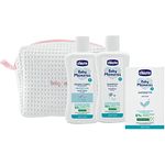 Chicco Baby Moments Hygiene-Set für Neugeborene, Körperbad, Shampoo und Seife, tränenfreie Formel, Beauty Bag mit Reißverschluss, Geschenkidee