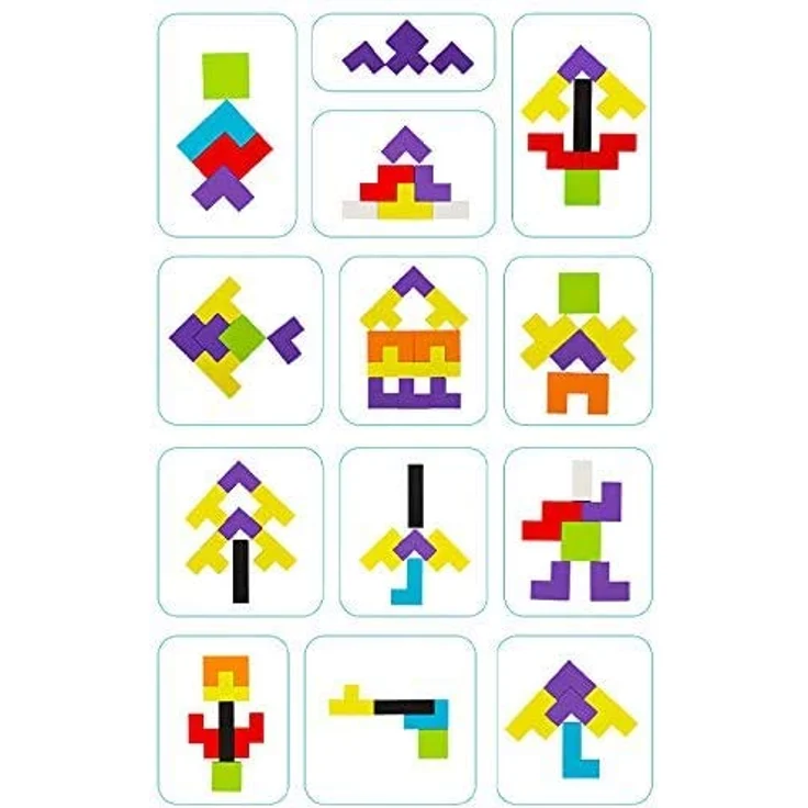 EACHHAHA Tetris Holzpuzzle Box Spielzeug,Montessori Spielzeug für Kinder,Gehirn Teaser Holzpuzzle Block,Lernendes Puzzle Spielzeug,Tangram Puzzles für Kinder 3 4 5 6 Jahre alt - Preisvergleich – Bild 8