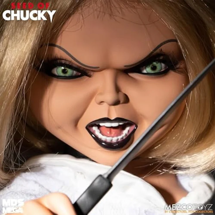 Mezco Toys Chuckys Baby - Tiffany MDS Mega Scale Sprechende Actionfigur, 38 cm mit 8 Filmzitaten, multicolor – Bild 5
