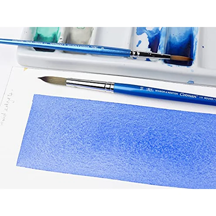 Winsor & Newton 5390609 Cotman Aquarell Synthetikhaar 5 Pinsel im Set - 4 Rundpinsel Nr. 00, 2, 4, 6 1 Ein-Strichpinsel 6mm – Bild 3