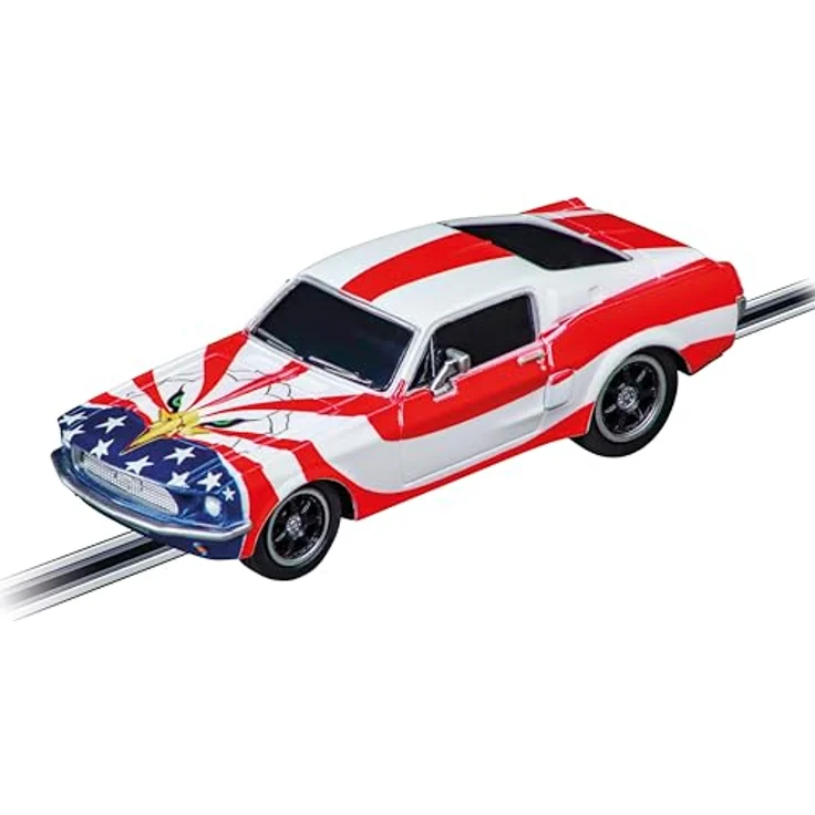 Carrera Ford Mustang '67 - Stars 'n Stripes, Modellfahrzeug im Maßstab 1:43, kompatibel mit Carrera GO!!! Systemen, robustes Design für Kinder und Einsteiger – Bild 3