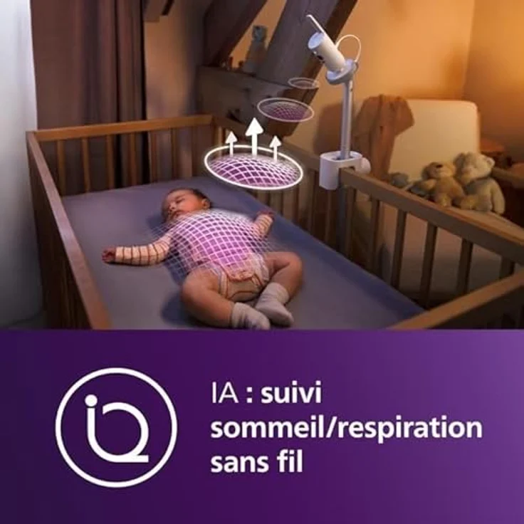 Philips Avent Premium Video Connected Babyphone SCD971/26, Full-HD Kamera mit Nachtsicht, 400 m Reichweite, Schlaf- und Atemtracking, 5-Zoll-HD-Bildschirm – Bild 6