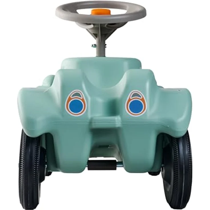 BIG Bobby Car Classic Green Sea - Rutschauto ab 1 Jahr im bunten Meeres-Design mit grauem Sicherheits-Lenkrad und Hupe, für Kinder von 1-5 Jahre (bis 50 kg), salbei mit Aufklebern – Bild 3
