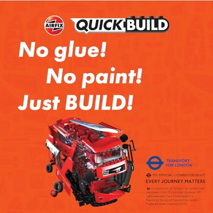 Airfix J6050 QUICKBUILD New Routemaster Bus, Modellbausatz mit maßstabsgetreuem Modell, Mehrfarbig – Bild 5