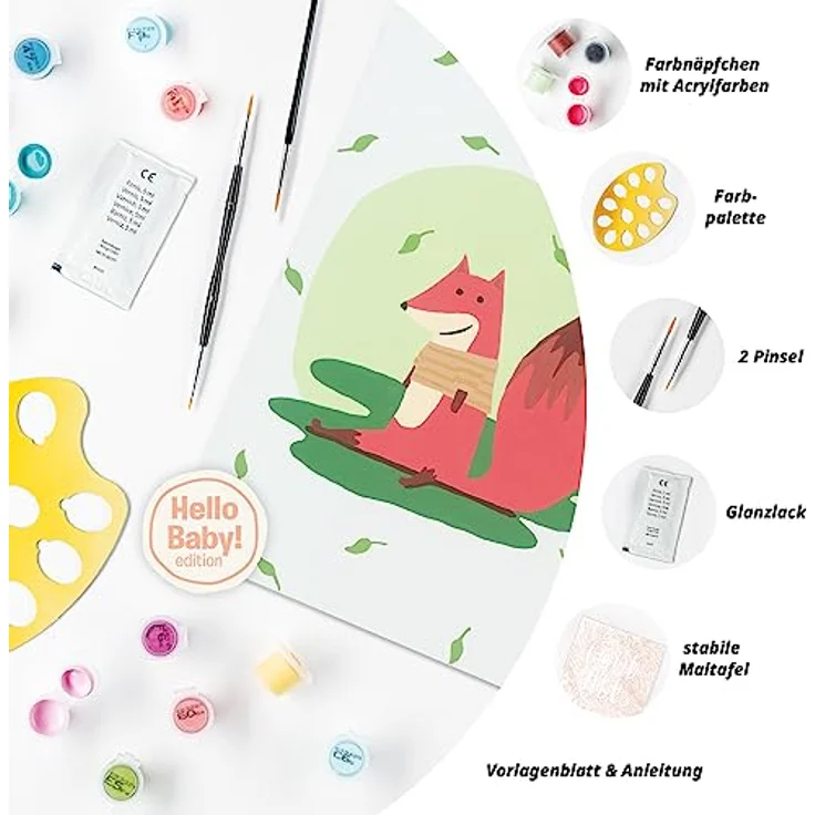 Ravensburger CreArt - Malen nach Zahlen 23654 - Hello Baby: Little Fox - ab 12 Jahren – Bild 5