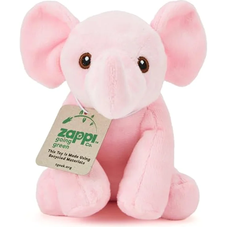Zappi Co Rosi der rosa Elefant Plüschtier, 15 cm, weich und kuschelig, 100% recycelte Materialien, maschinenwaschbar – Bild 4