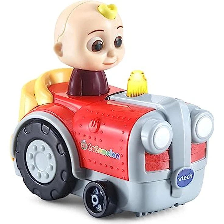 VTech Tut Tut Baby Flitzer - CoComelon JJs Traktor inkl. Schiene – Spielzeugtraktor mit Magischen Sensoren, Leuchteffekten, Musik, spannenden Sätzen und Geräuschen – Für Kinder von 1,5-5 Jahren – Bild 3