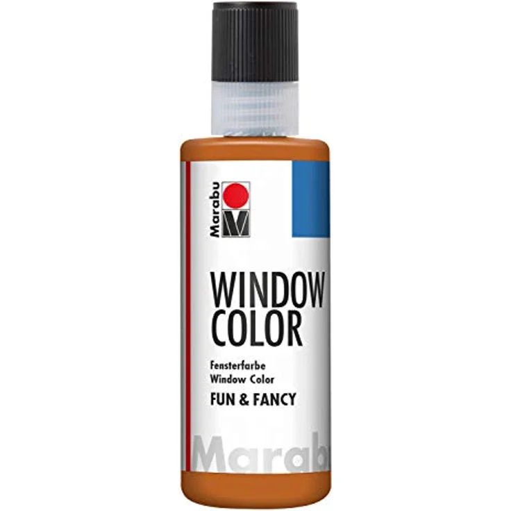Marabu Window Color fun & fancy, Fensterfarbe hellbraun, 80 ml, ablösbar auf Wasserbasis für Glas, Spiegel, Fliesen und Folie – Bild 1