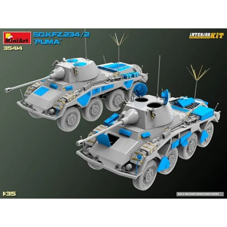 Other 1:35 Sd.Kfz.234/2 Puma Interior Kit, detailliertes Modellfahrzeug mit beweglichen Kettengliedern und mehreren Varianten – Bild 4