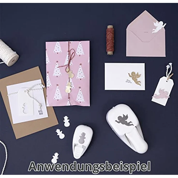 ARTOZ Stanzer - Engel, 5 cm - Papierstanzer, Locher, Motivstanzer für Weihnachten, Hochzeit, Taufe - Lochstanzer mit Putto Motiv, geeignet bis 220 g/m² – Bild 3