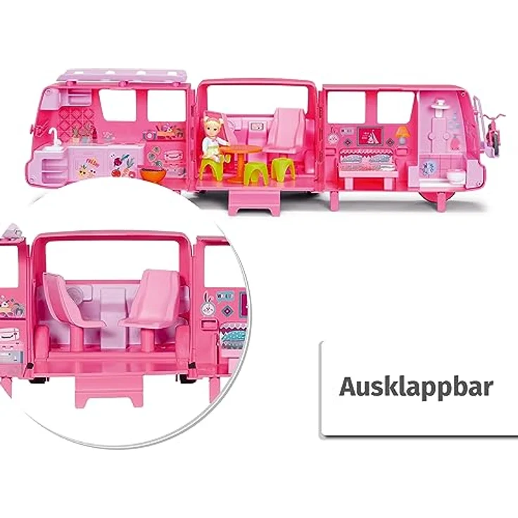 BABY born, Puppenfahrzeug, Wohnwagen für Puppen, BABY born Minis - Campervan, Wohnmobil, aufklappbarer Wohnwagen für BABY born Minis Puppen mit 6 Zubehörteilen und Puppe, 906095, Zapf Creation – Bild 4