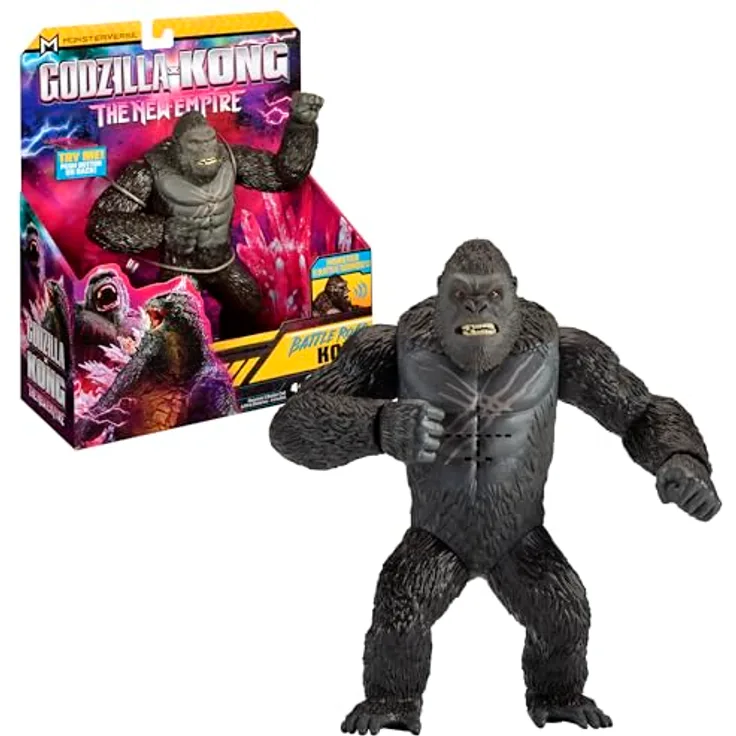 MonsterVerse Godzilla x Kong: The New Empire, 7-Inch Battle Roar Kong Action Figure, Authentisches Sammlerstück mit beweglichen Gelenken, geeignet für Kinder ab 4 Jahren