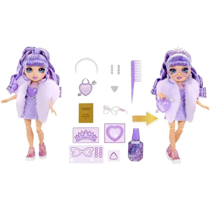 Rainbow High Anziehpuppe Creative Crystals Fashion Doll - Violet, mit Kristall-Accessoires und anpassbarem Outfit – Bild 2