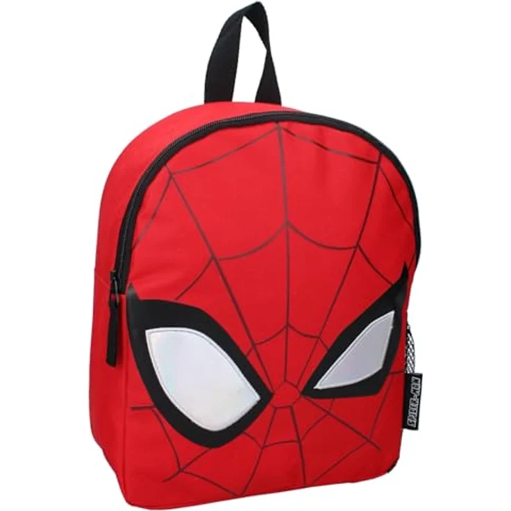 Vadobag Rucksack Spiderman Fluffy Friends, rot, für Kinder | Schule | Kindergarten, Maße 32 x 26 x 11 cm, gepolsterte und verstellbare Schultergurte – Bild 1