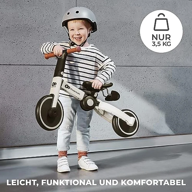 kk Kinderkraft 4TRIKE Dreirad 3 in 1, leicht, ergonomischer Sattel, zusammenklappbar, ab 12 Monate bis 5 Jahre, grau – Bild 4