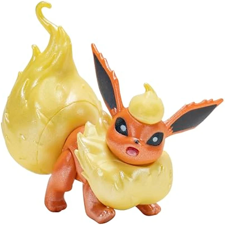Jazwares Pokémon PKW2837 - Select Entwicklungs Multipack, Evoli, Aquana, Blitza, Flamara, 4 bewegliche Sammelfiguren mit exklusivem Finish – Bild 5