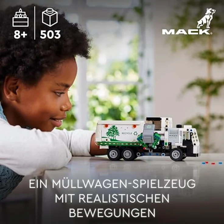 LEGO Technic Mack LR Electric Müllwagen, Müllauto-Modell für Recycling-Rollenspiele, Baubares LKW-Spielzeug für Kinder, Auto-Geschenk für Jungs und Mädchen ab 8 Jahren, die Fahrzeuge lieben 42167 – Bild 2