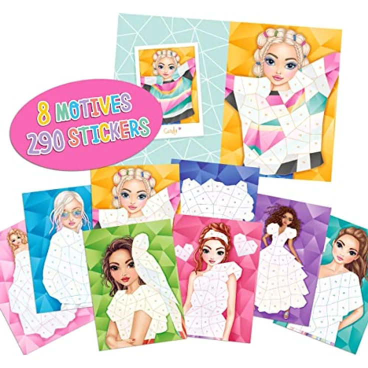 Depesche 12485 TOPModel Fantasy Number Sticker - Stickerbuch mit 16 Seiten zum Gestalten von Outfits nach Zahlen, inklusive 8 Stickerbogen – Bild 3
