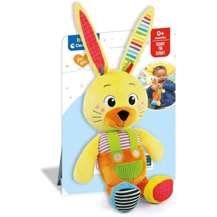Clementoni - Baby for You Hase Benny The Bunny-Peluche, Neugeborener Plüschhase für multisensorische Stimulation, maschinenwaschbar, Mehrfarbig, 17907 – Bild 2