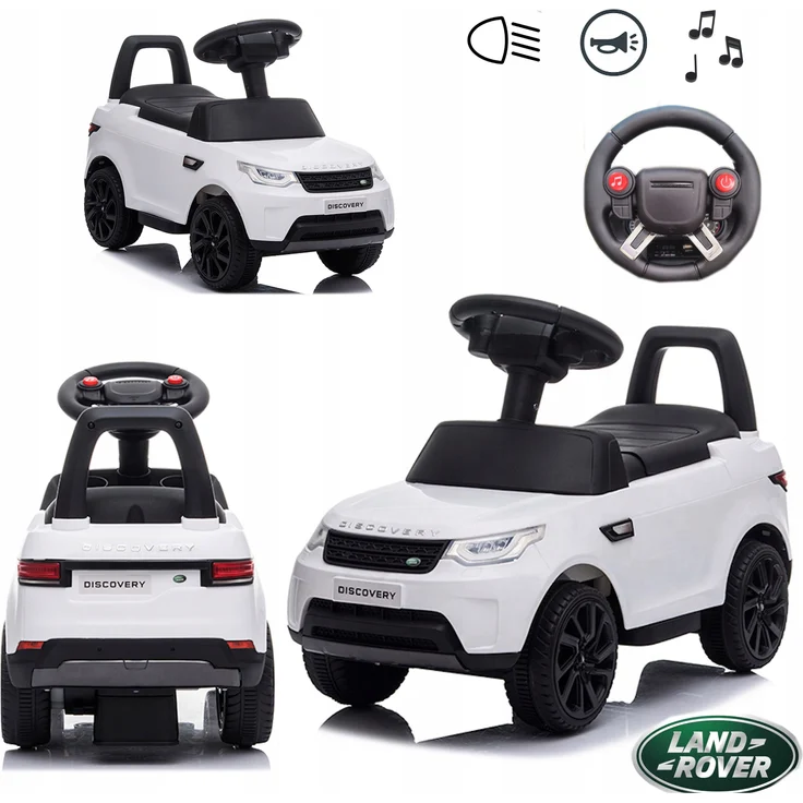 COIL Land Rover Discovery Kinderfahrzeug, interaktives Lenkrad, sicher und komfortabel, für Kinder ab 2 Jahren, Weiß