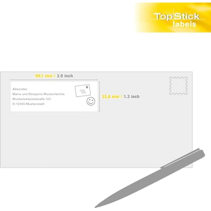 TopStick 8756 Adressetiketten, 16000 Stück, selbstklebend, bedruckbar, matt, blanko, 99,1 x 33,8 mm, weiß – Bild 5