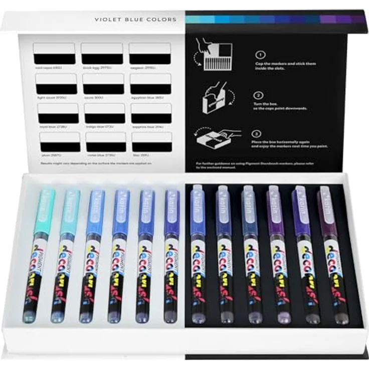 Karin decobrush Violet-Blue Colors Collection, KAR29C5, Deckende Acryl-Wasserfarben Brushmarker, flexible Spitze, blau – Bild 1