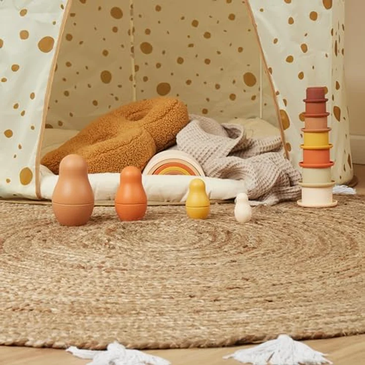 Bieco Silikon Matroschka für Kinder Chocolate Bliss | Badespielzeug Baby ab 1 Jahr | Montessori Spielzeug Baby | Babuschka Puppen badewannenspielzeug Baby Badespielzeug Silikon Spielzeug Baby – Bild 4