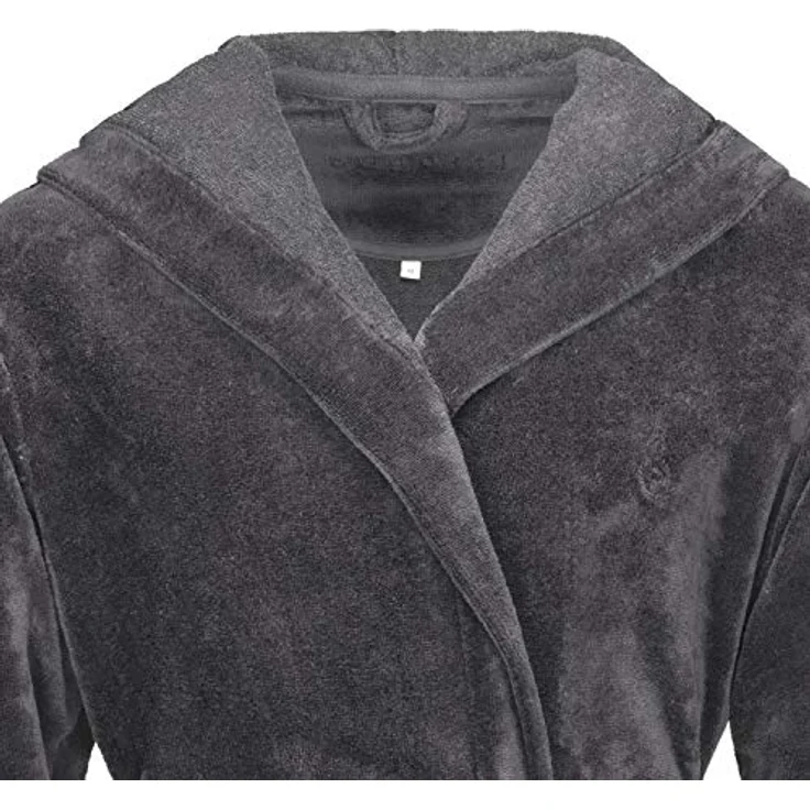 Bugatti Roberto, Kapuzen-Bademantel für Herren aus Microfaser, graphit, 50% Baumwolle, 50% Polyester – Bild 3