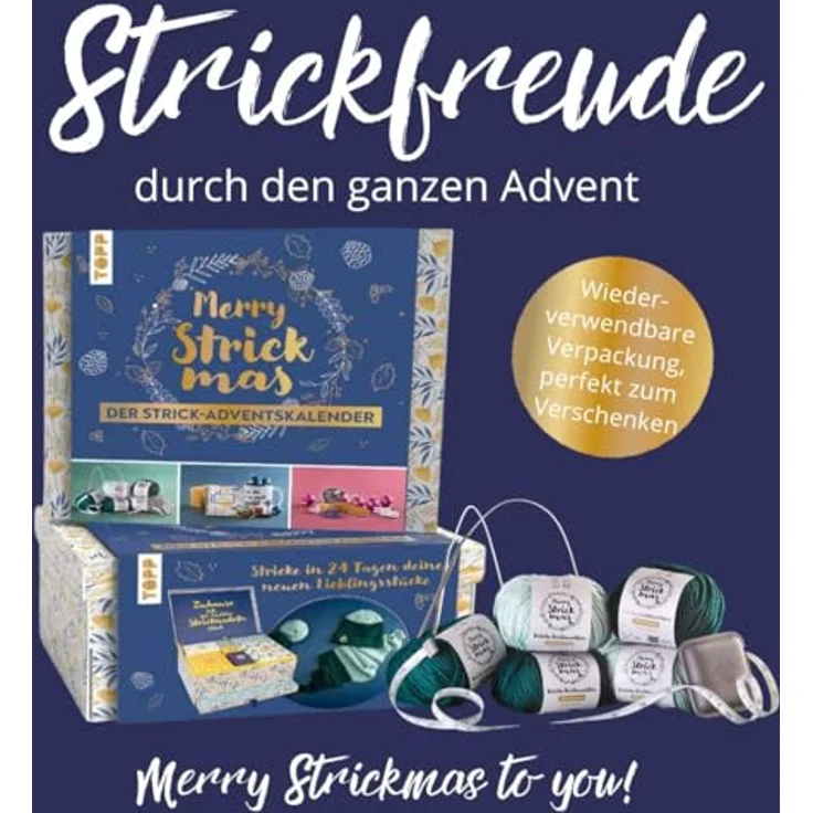 Frech Merry Strickmas Adventskalender - Mit 200 g Garn, Rundstricknadeln und vielen Überraschungen – Bild 3