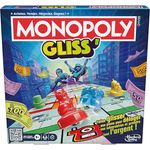 Monopoly Gliss', schnelles Brettspiel für 2-8 Spieler ab 8 Jahren, aktives Familiengesellschaftsspiel mit 16 Spielsteinen in 4 Farben, über 90 cm Spielbrett