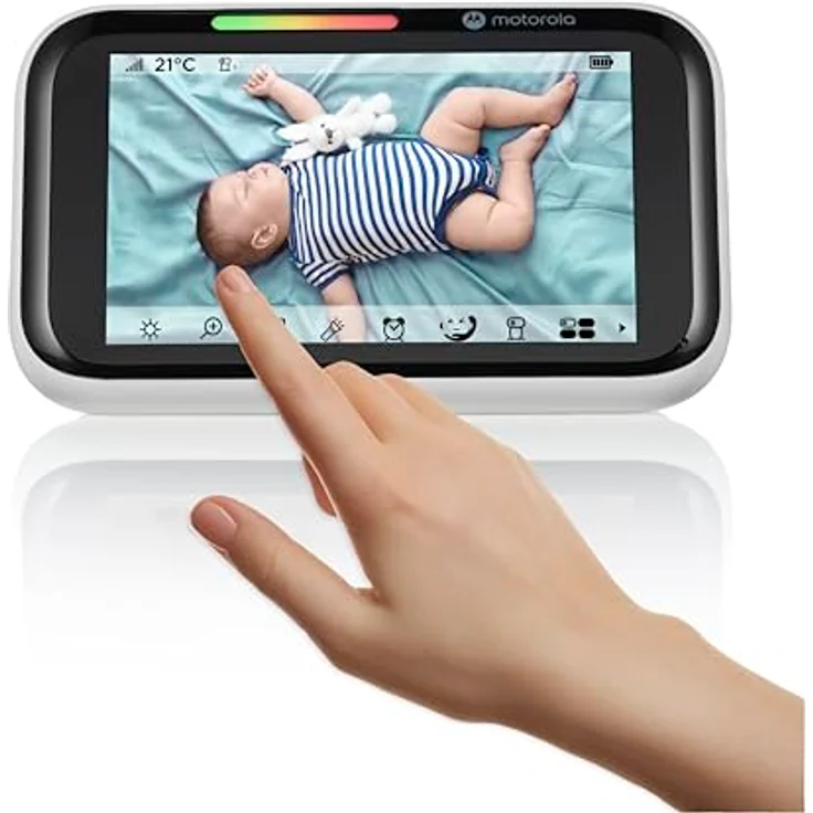 Motorola Nursery PIP1710 Connect, WLAN-Babyphone mit motorisierter HD-Kamera, 12,7 cm (5 Zoll) Touchscreen, Weinerkennung, Nachtsicht und 2-Wege-Kommunikation – Bild 4