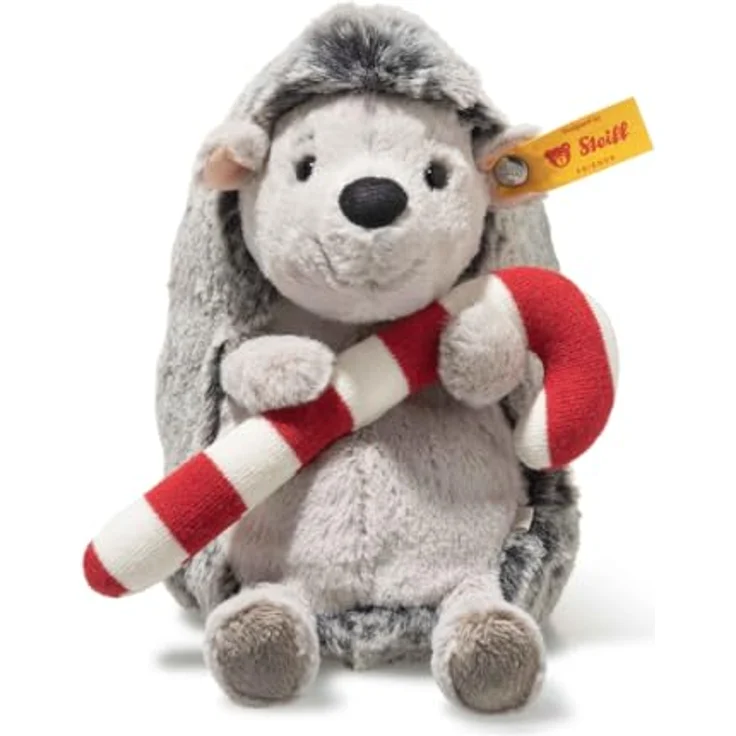 Steiff Kuscheltier Cosy Christmas Hedgy Igel, Plüschtier mit Kunststoffaugen, grau, 18 cm, handgefertigt, bei 30 °C waschbar – Bild 1